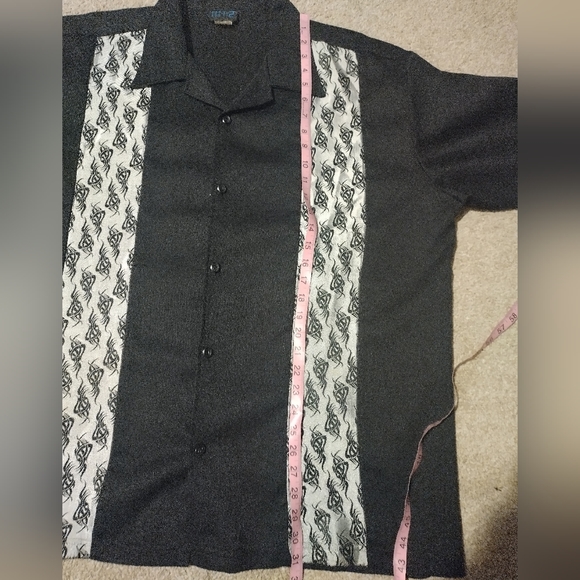 Vintage MT:2 Men's XXXL black/silver Button Up Shirt made in USA - Picture 3 of 11